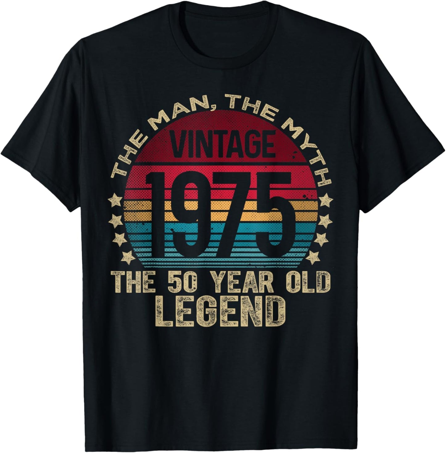 Vintage Legend Birthday Shirts 2025 HH 50 Year Old Gifts Vintage 1975 Limited Edition -Adult Black Small Short Sleeve Cotton, Polyester 50th Birthday T-Shirt - T-Shirt | Black