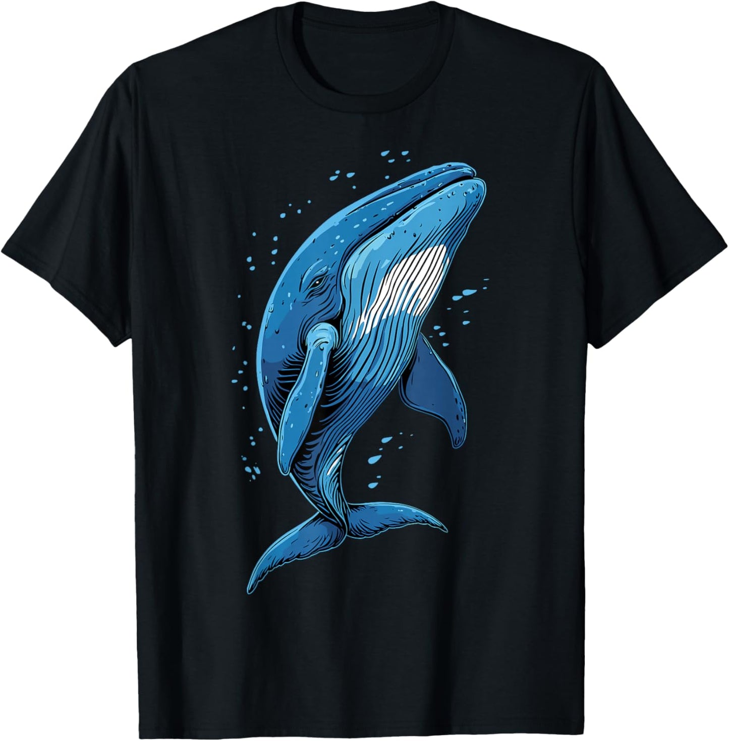 Blue Whale Whale Song Diver Whale T-Shirt - T-Shirt | Black