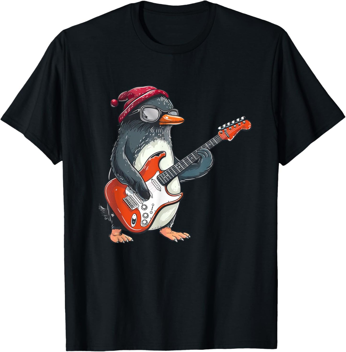 Awesome Guitar Penguin Costume for Boys and Girls T-Shirt - T-Shirt | Black