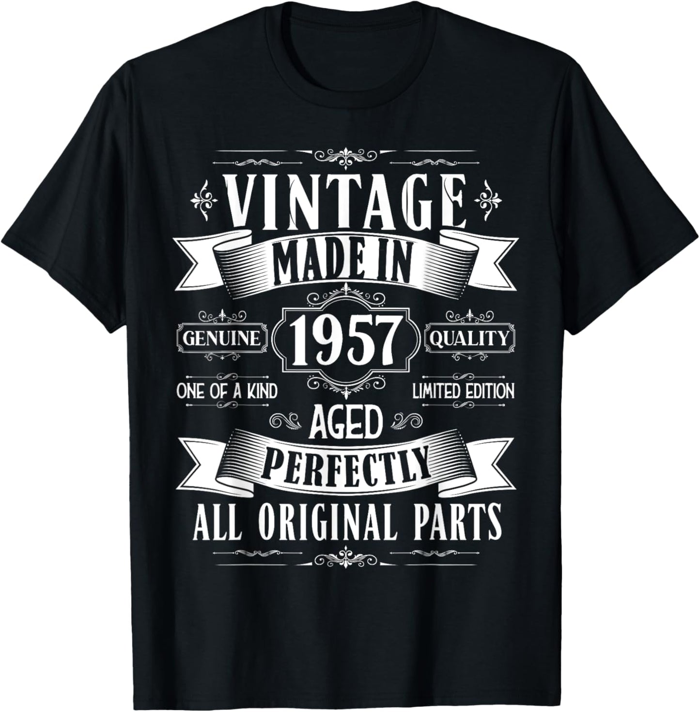 Vintage 68th birthday men Born 1957 68 years old Bday T-Shirt - T-Shirt | Black