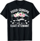 Grandma of A Flight Attendant Grandma Stewardess Grandma T-Shirt - T-Shirt | Black