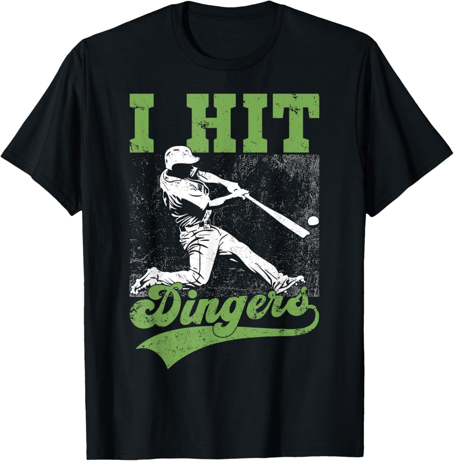 I Hit Dingers Gifts For A Baseball Fan Shirt Funny Gift T-Shirt - T-Shirt | Black