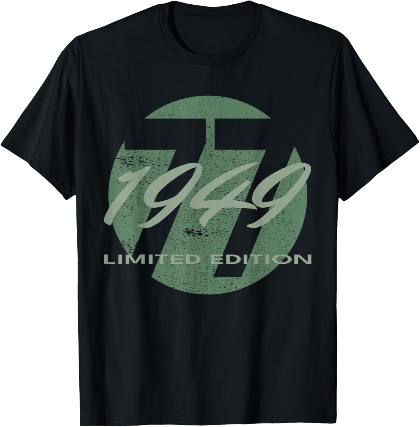 77th Birthday Man Woman 77 Years 1949 Funny Gift T-Shirt - T-Shirt | Black