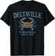 Deltaville Virginia Crab Since 1608 Pale Blue Letters T-Shirt - T-Shirt | Black