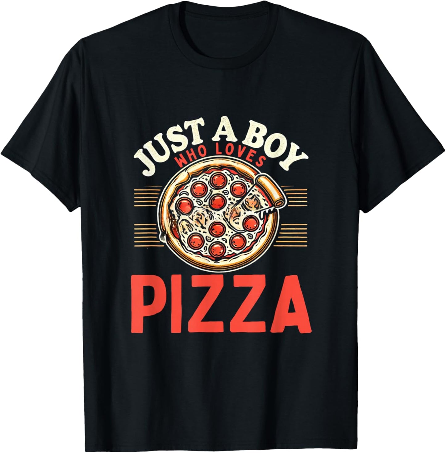 Funny Pizza Lover Foodie Pizza Boys Pizza T-Shirt - T-Shirt | Black