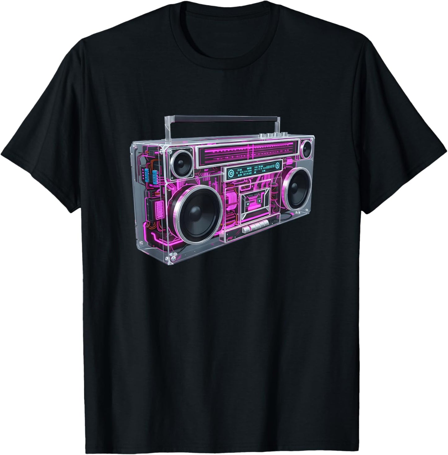 Boombox Old School Vintage Cassette Tape Retro T-Shirt - T-Shirt | Black