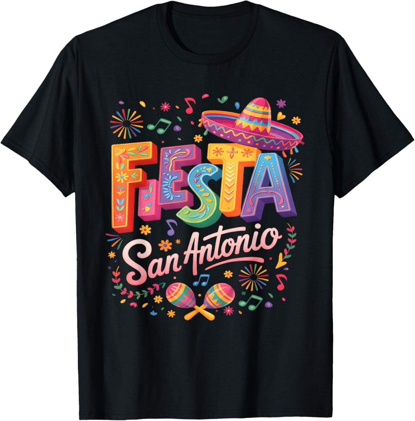 Fiesta Squad San Antonio Texas Cinco De Mayo Lets Fiesta T-Shirt - T-Shirt | Black