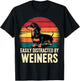 Easily Distracted by Weiners Dachshund Dog T-Shirt - T-Shirt | Black