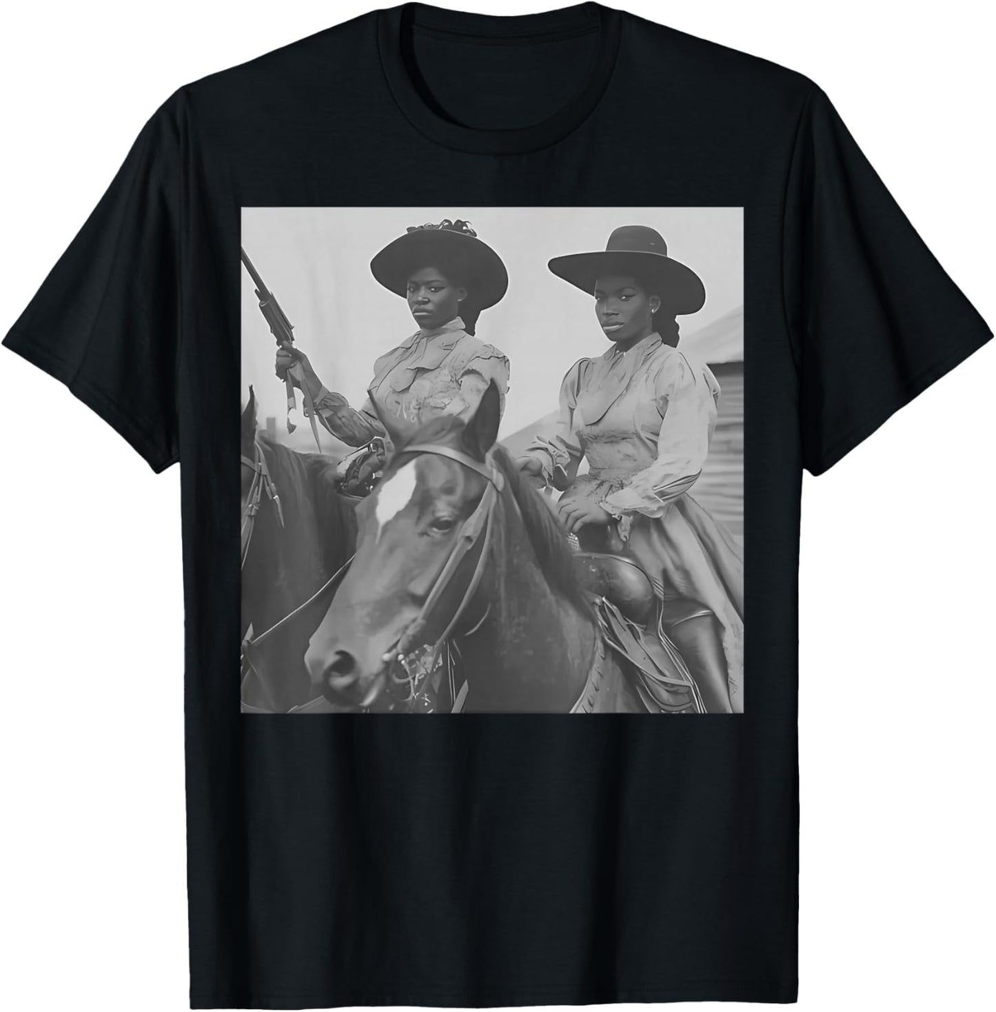 Black African American Cowgirl Western Country Texas Rodeo T-Shirt - T-Shirt | Black