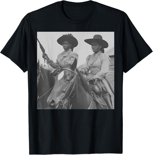 Black African American Cowgirl Western Country Texas Rodeo T-Shirt - T-Shirt | Black