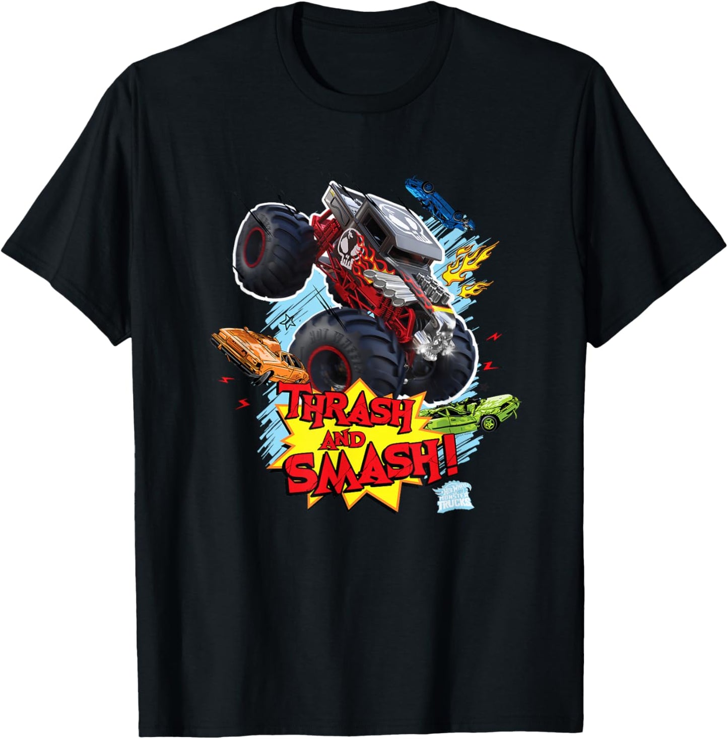 Hot Wheels Monster Trucks - Trash and Smash T-Shirt - T-Shirt | Black