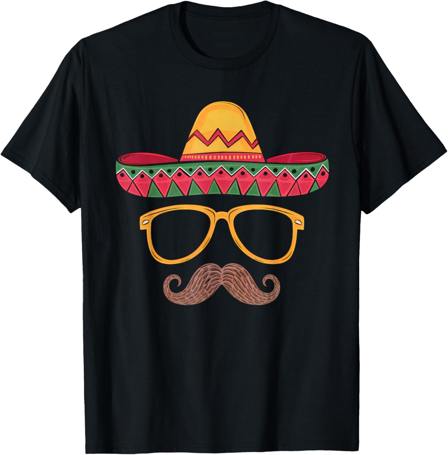 Sombrero Face Cinco De Mayo Mexican Fiesta Party Kids Boys T-Shirt - T-Shirt | Black