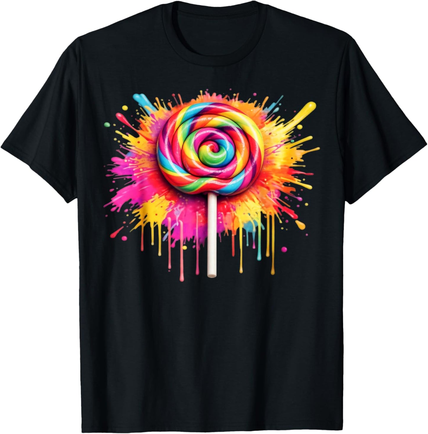 Candy Candy Costume Women's Carnival Lollipop Costume T-Shirt - T-Shirt | Black