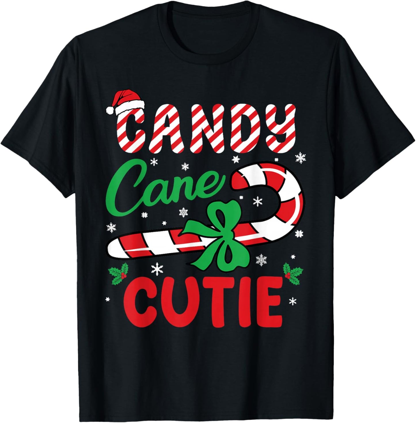 Candy Cane Cutie Funny Christmas Holiday Boys Toddlers Kids T-Shirt - T-Shirt | Black