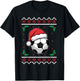 Christmas Santa Football Xmas Ugly Soccer Boys Kid Youth T-Shirt - T-Shirt | Black