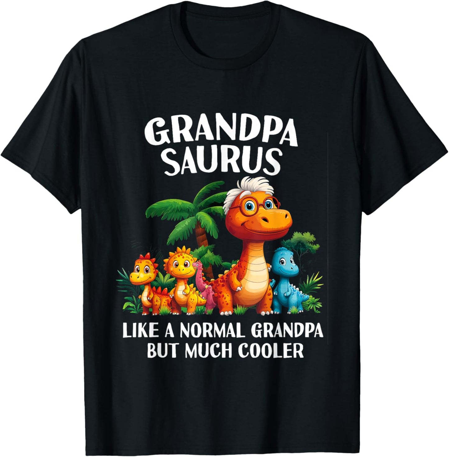 Grandpasaurus Grandpa Saurus Grandfather Men Matching Family T-Shirt - T-Shirt | Black