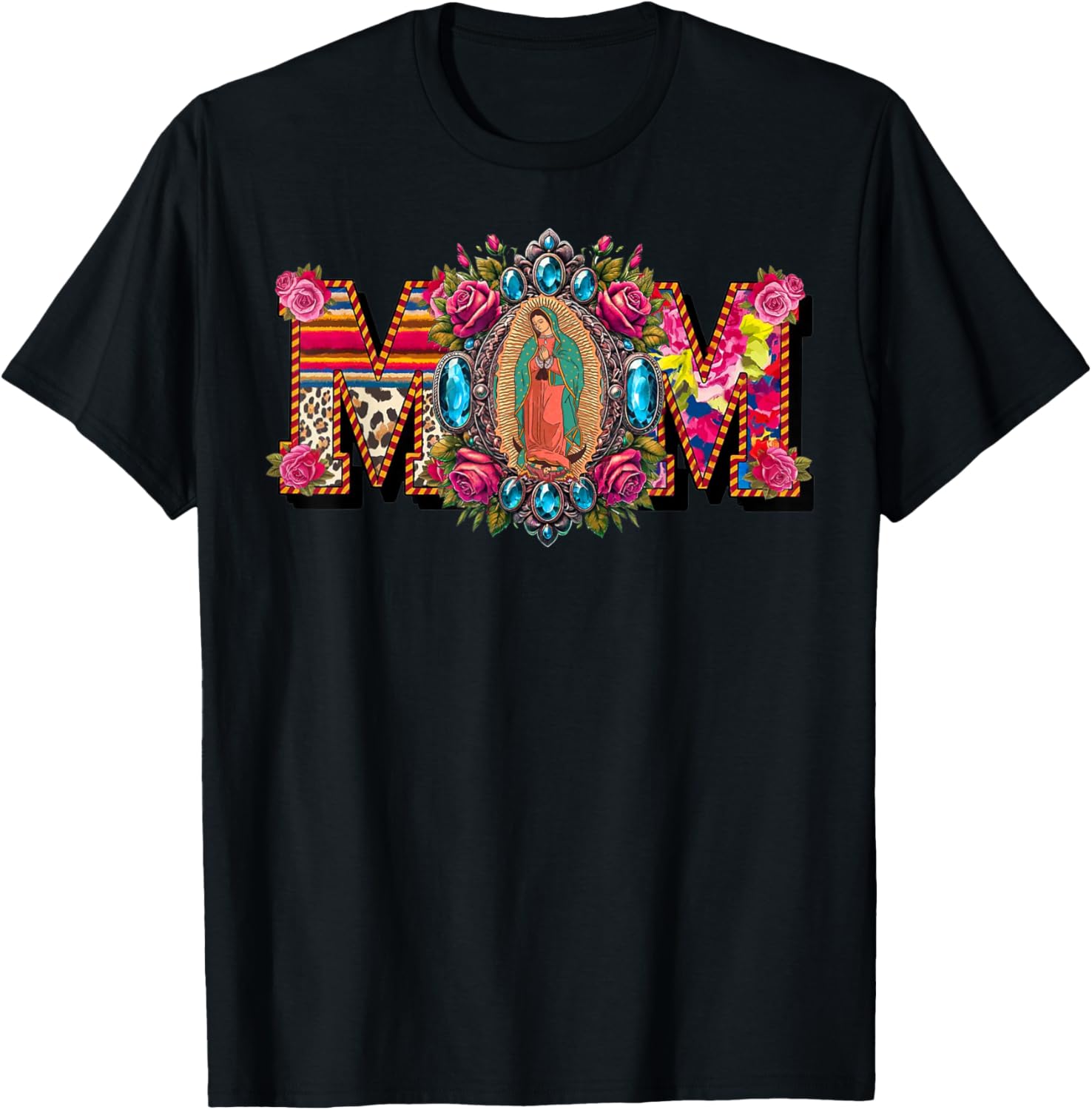 Heritage Mexican Mom Virgen de Guadalupe Mother's Day T-Shirt - T-Shirt | Black