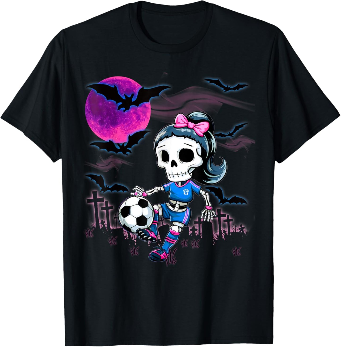 Halloween Soccer Ghouls Trick or Treat at the Soccer Field T-Shirt - T-Shirt | Black