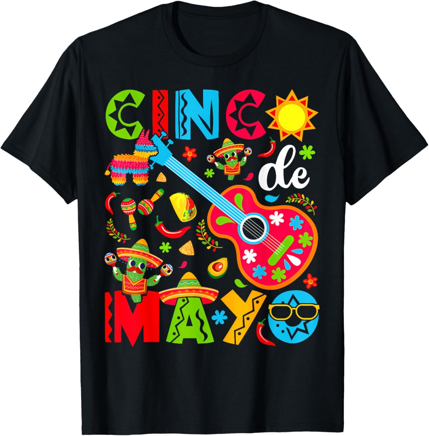 Cinco De Mayo Mexican Fiesta 5 De Mayo Women Men Girls T-Shirt - T-Shirt | Black
