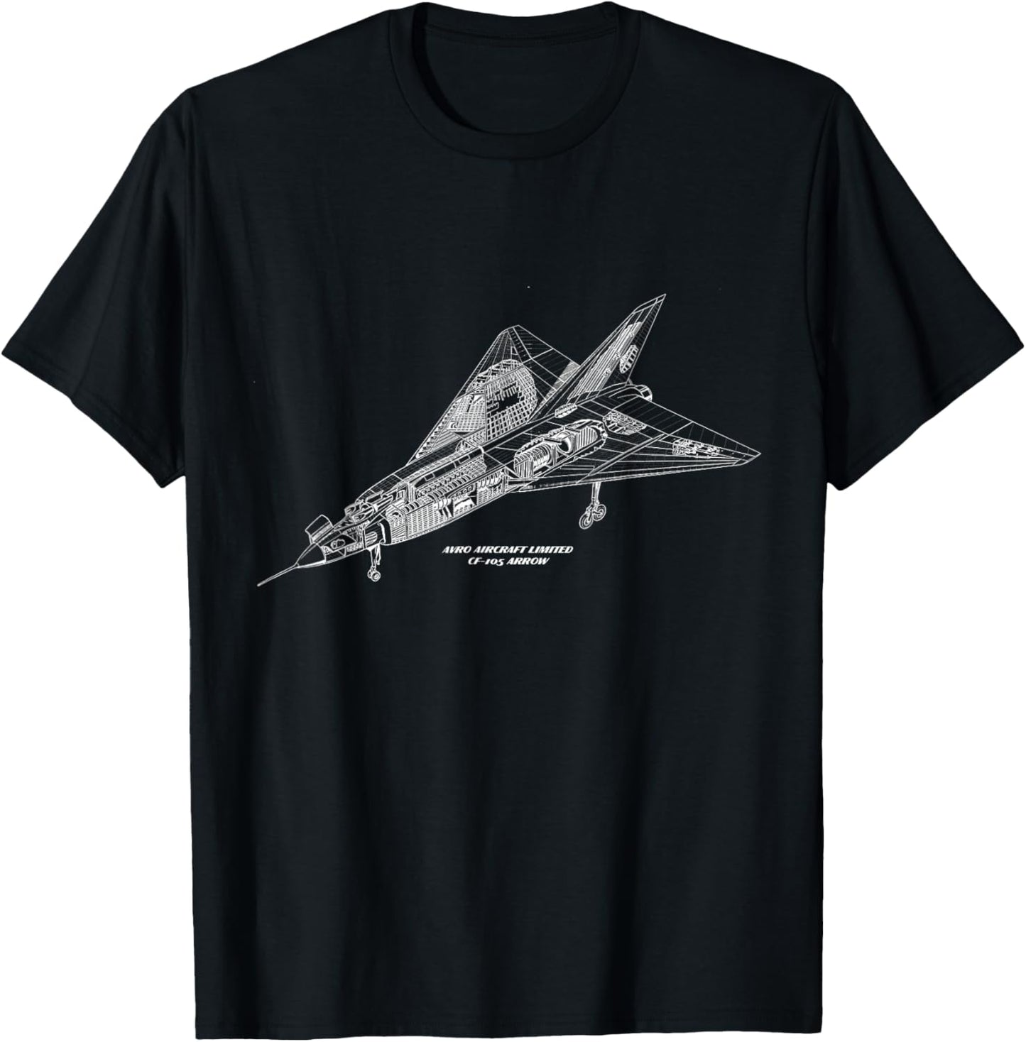 Avro Arrow CF-105 Technical Drawing T-Shirt - T-Shirt | Black