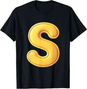 Letter S Funny Chipmunk Group Matching Costume T-Shirt - T-Shirt | Black