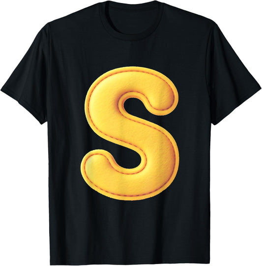 Letter S Funny Chipmunk Group Matching Costume T-Shirt - T-Shirt | Black
