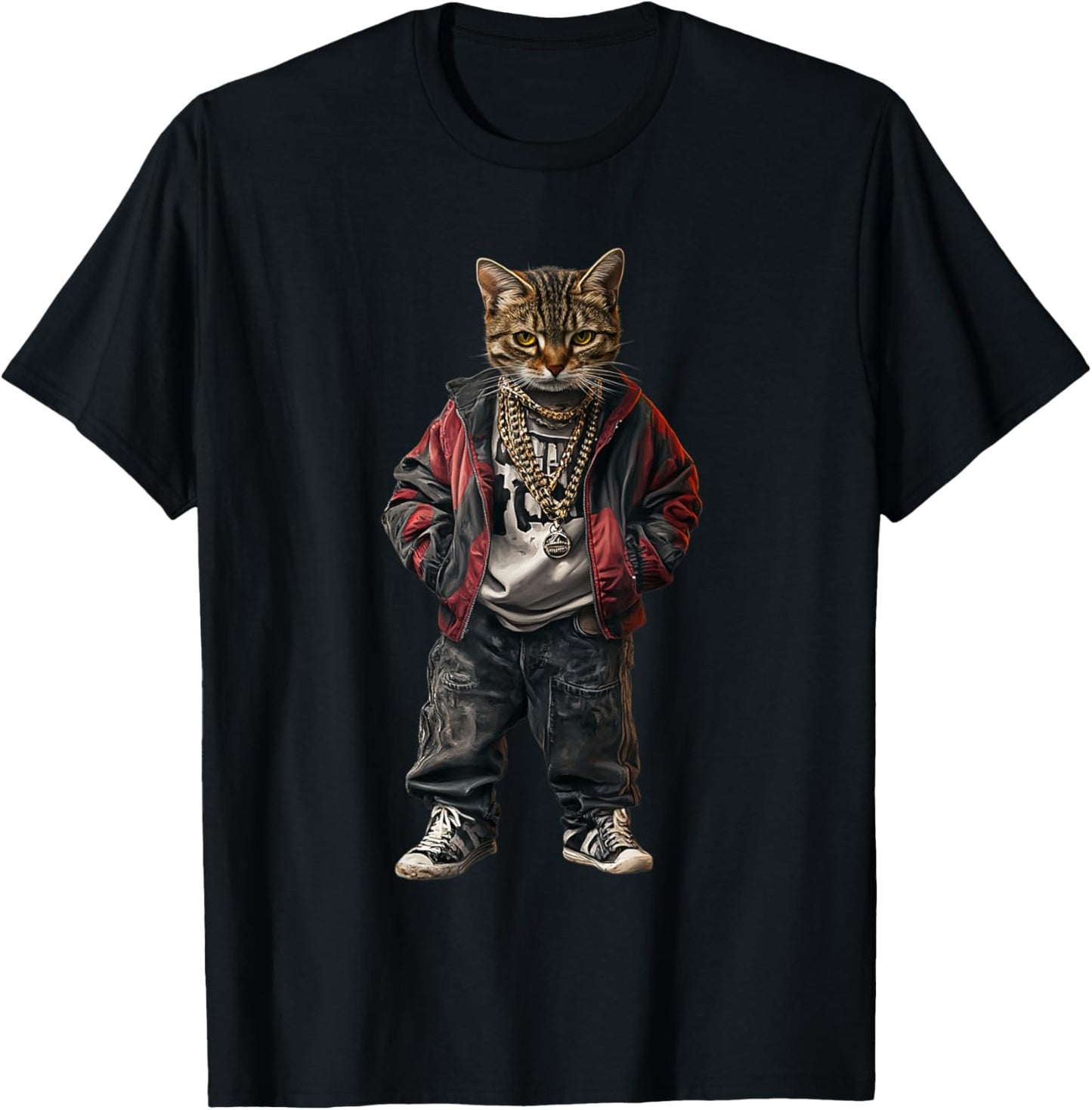 Thug Gangster Life Cat For Hip Hop Fans Meme and Cat lovers T-Shirt - T-Shirt | Black