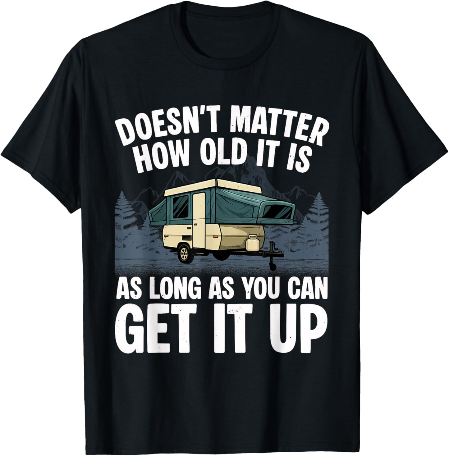 Pop Up Camper Art Boys Dad Pop Up Trailer Camping T-Shirt - T-Shirt | Black