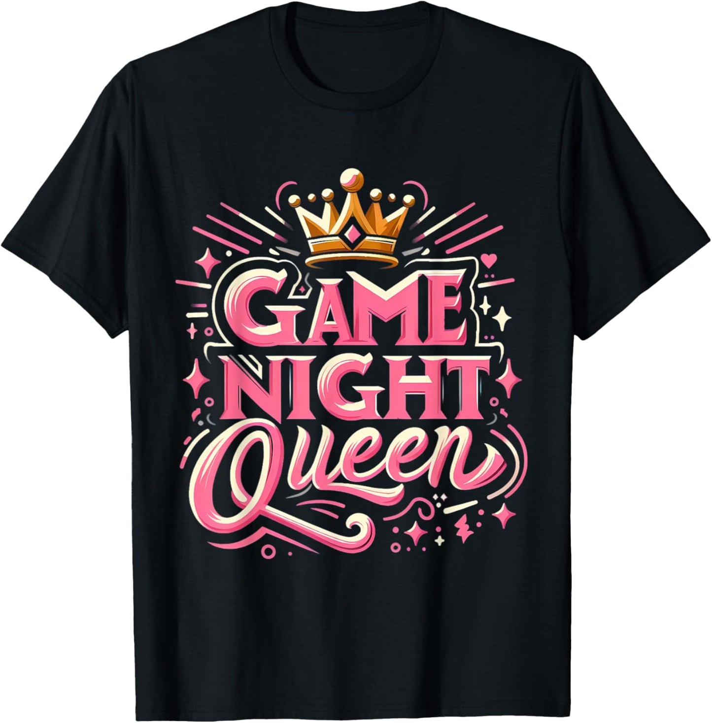 Game Night Queen Boardgame Lover Board Game Player T-Shirt - T-Shirt | Black