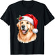 Christmas Golden Retriever Santa Hat Dog Lover Xmas Women Kids T-Shirt - T-Shirt | Black
