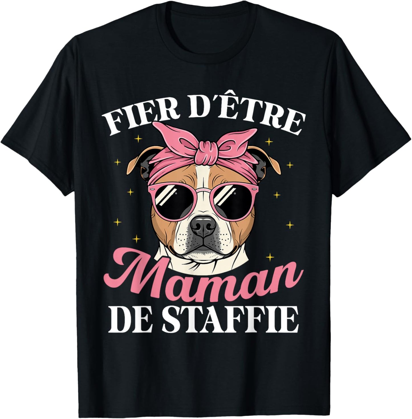 Proud To Be Mom Of Staffie Dog Woman T-Shirt - T-Shirt | Black
