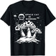 Space Cat on Mushrooms T-Shirt - T-Shirt | Black