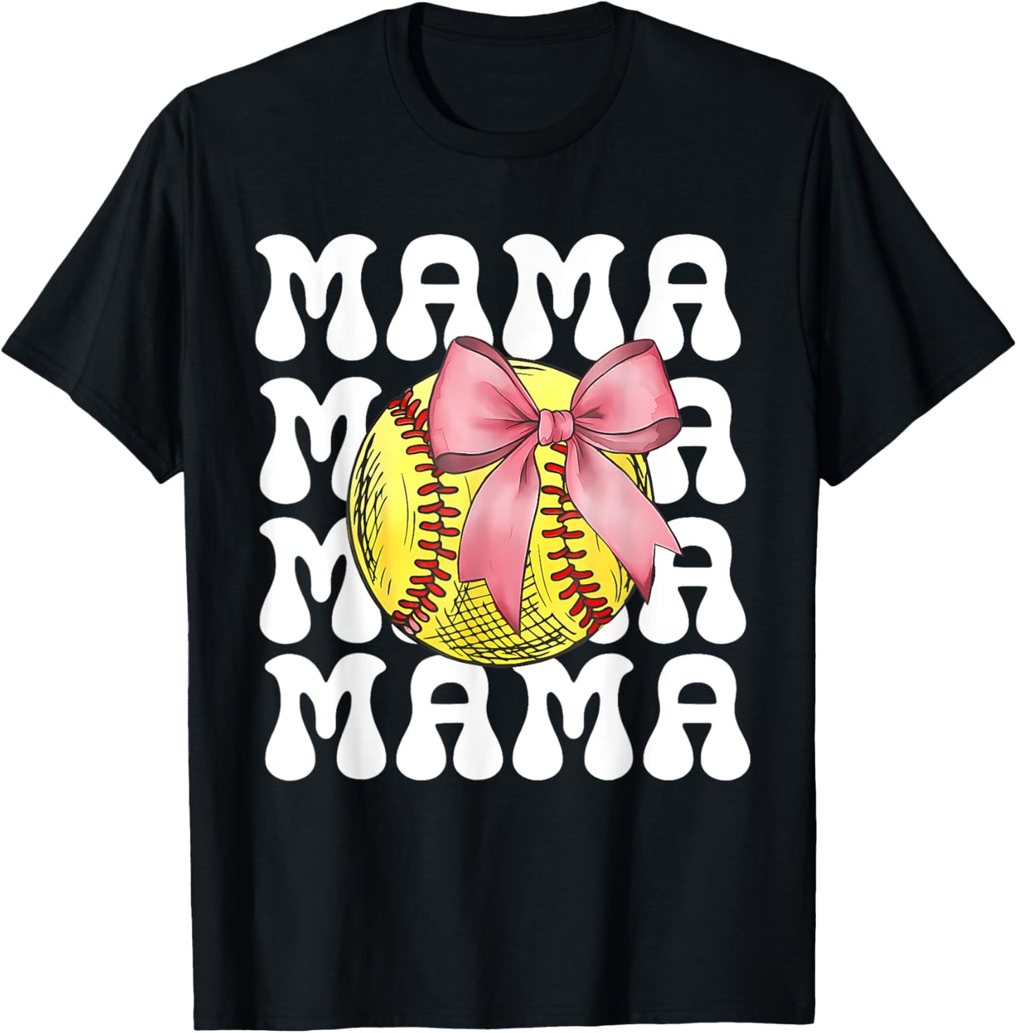 Women Softball Mama T-Shirt - T-Shirt | Black