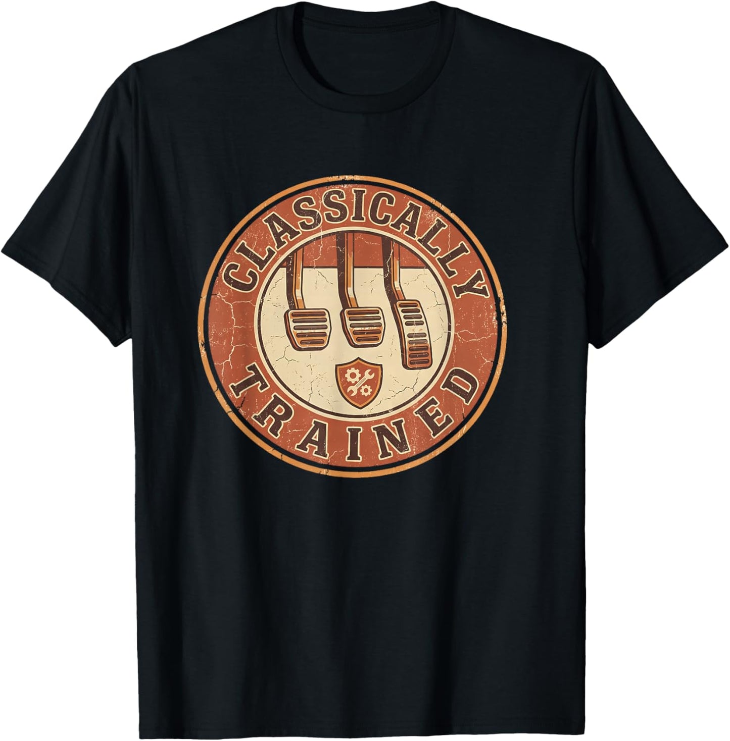 Classically Trained Manual Car Pedals Funny Stick Shift T-Shirt - T-Shirt | Black