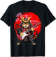Vintage Japanese Ukiyo-e Art Samurai Cat Playing Guitar Men T-Shirt - T-Shirt | Black