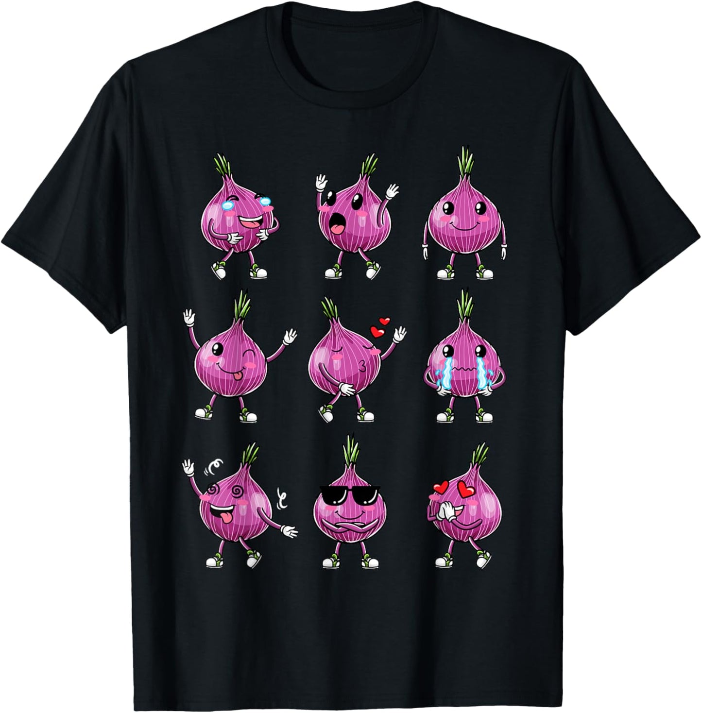 Red Funny Onion T-Shirt - T-Shirt | Black