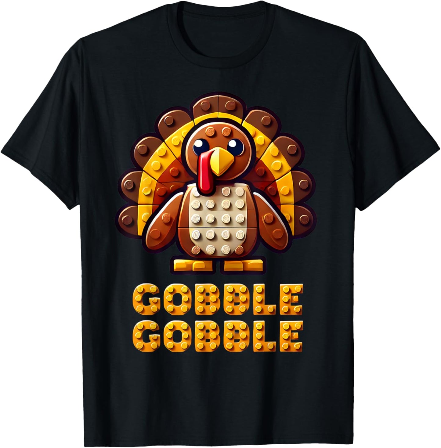 Play Building Blocks Turkey Thanksgiving Builder Boys Kids T-Shirt - T-Shirt | Black