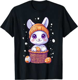 Easter Rabbit Costume Kids Girls Boys Decor Easter Bunny T-Shirt - T-Shirt | Black