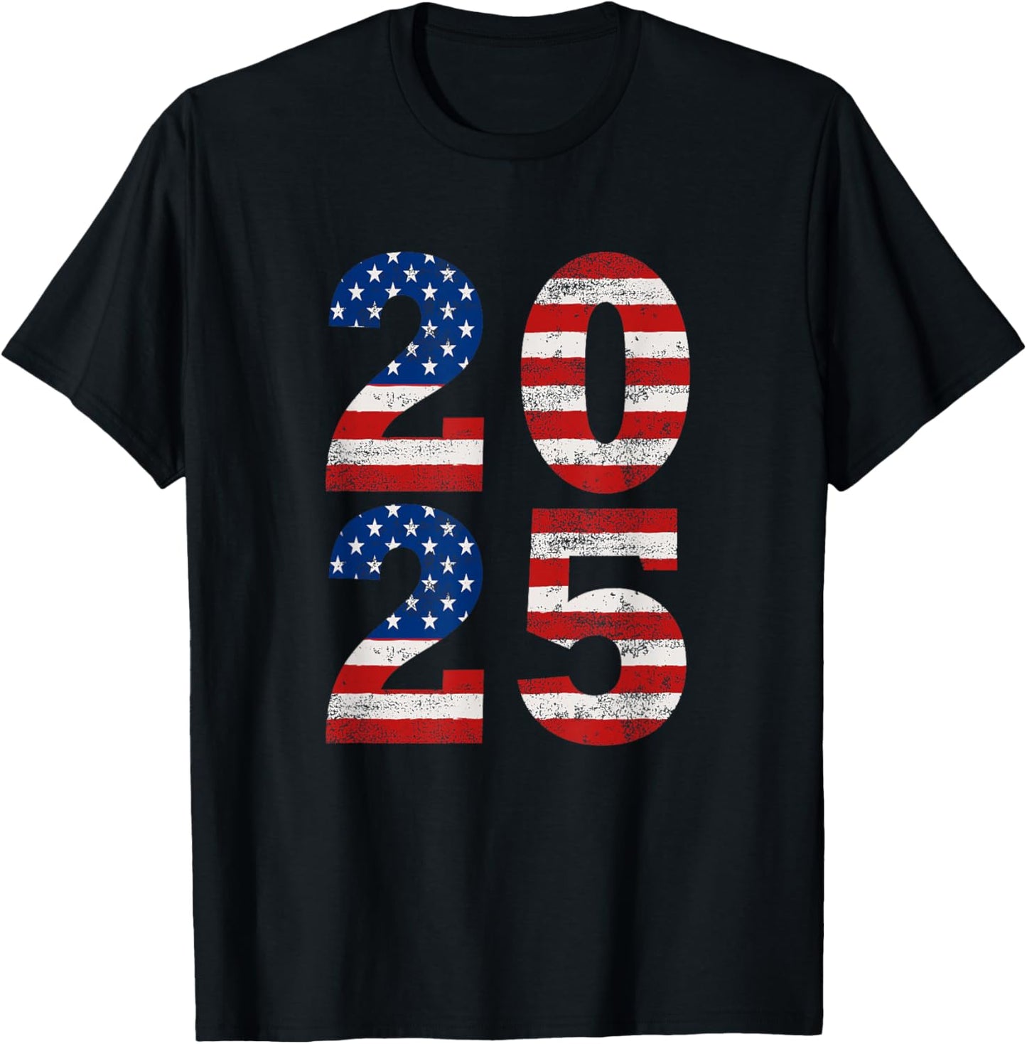 Classic Vintage 2025 American Flag 20 25 T-Shirt - T-Shirt | Black