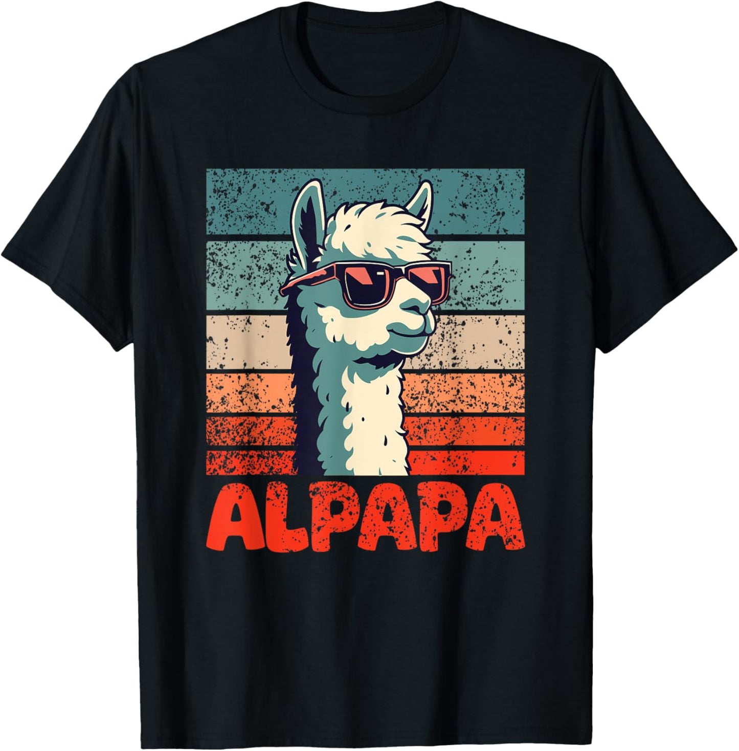 Alpapa Father's Day Best Dad Alpaca T-Shirt - T-Shirt | Black