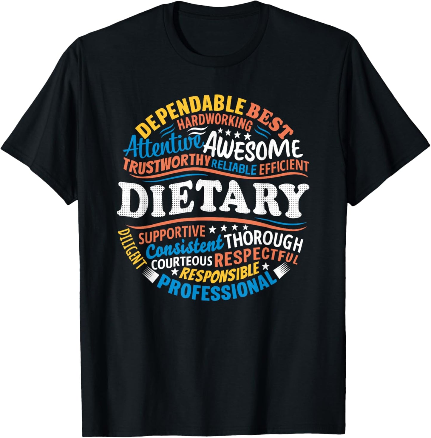 Dietary Shirts Food Service Appreciation Dietary Week Gifts T-Shirt - T-Shirt | Black