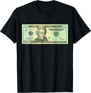 Official $20 Dollar Bill Vintage Money Design Cash Currency T-Shirt - T-Shirt | Black