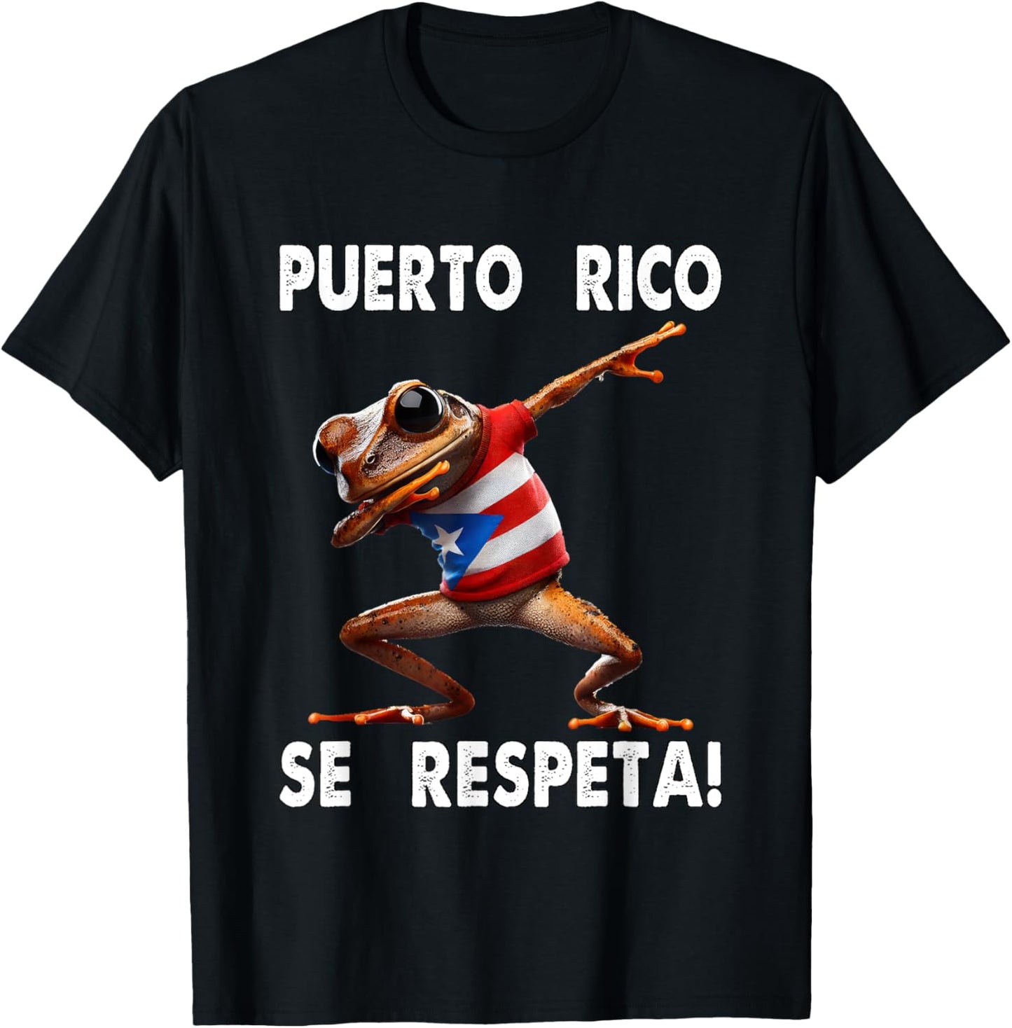 Puerto Rico Se Respeta Coqui Dab PR Flag Boricua T-Shirt - T-Shirt | Black