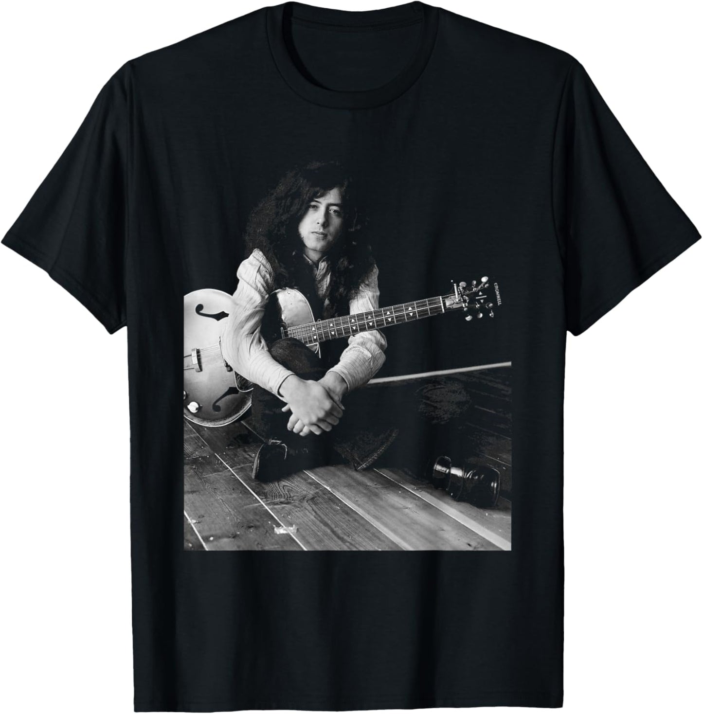 LED Zeppelin Guitarist Jimmy Page in 1970 T-Shirt - T-Shirt | Black