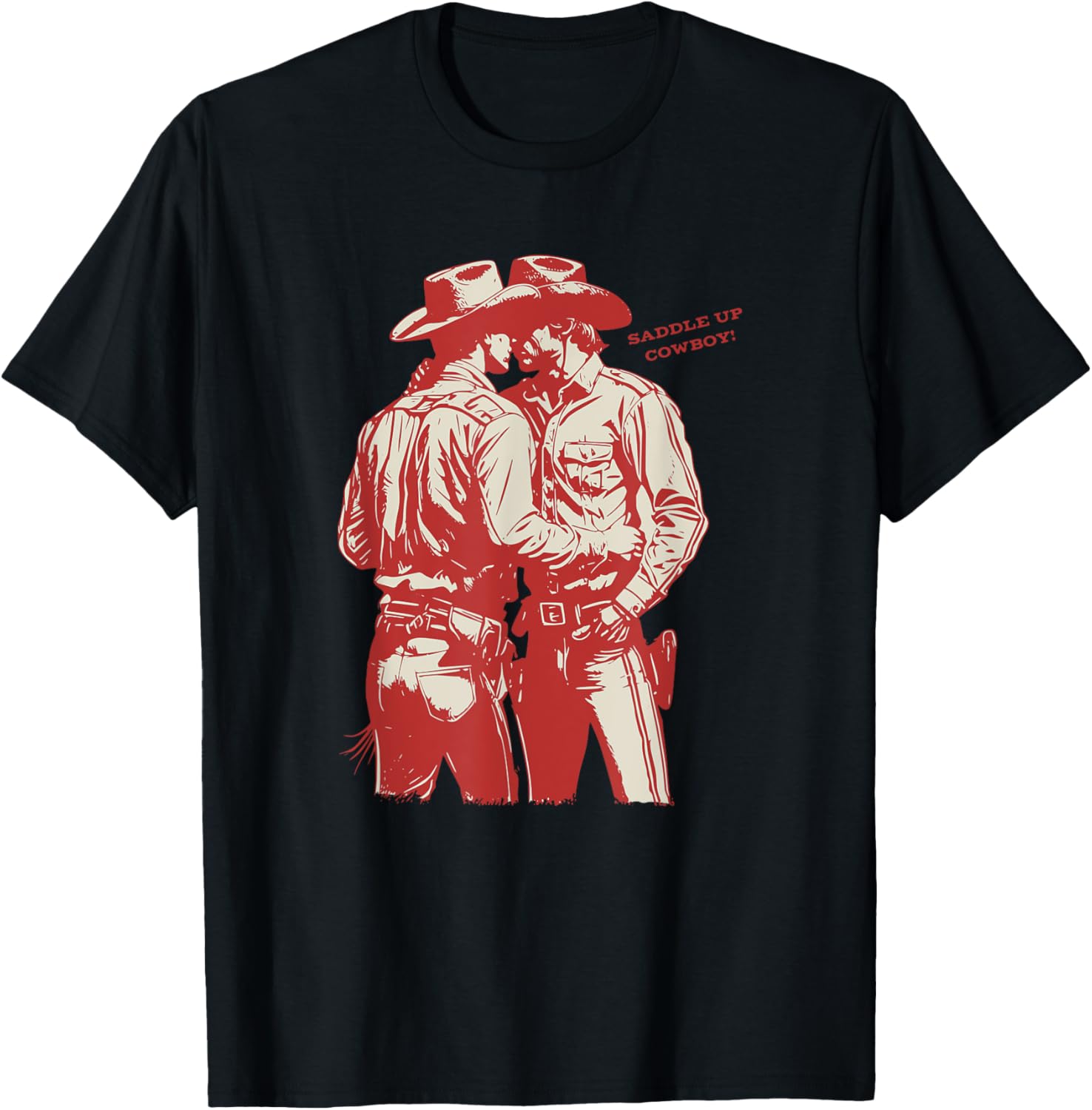 Saddle Up Cowboy Save A Horse Ride A Trans Gay Cowboy T-Shirt - T-Shirt | Black