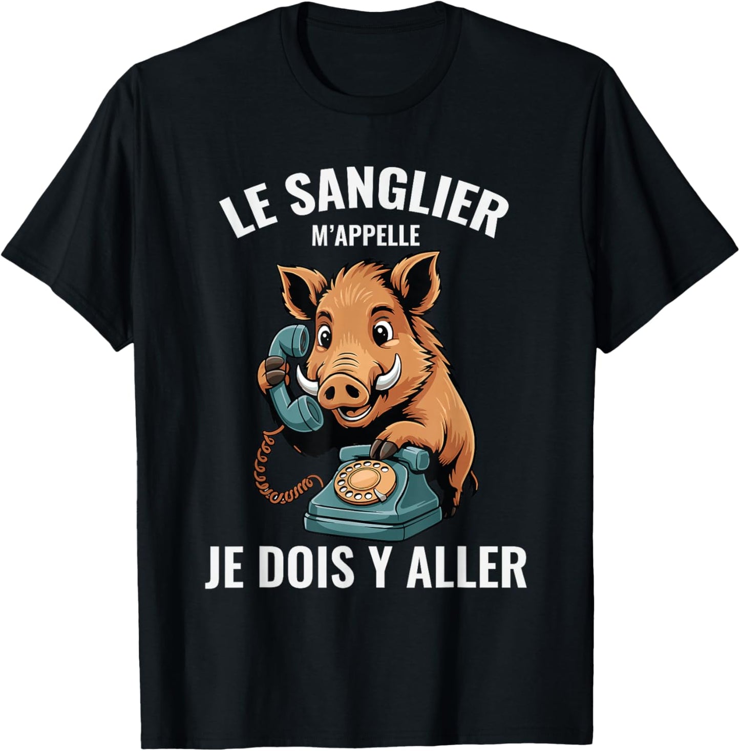 Funny Boar Man for Hunter Call Phone T-Shirt - T-Shirt | Black