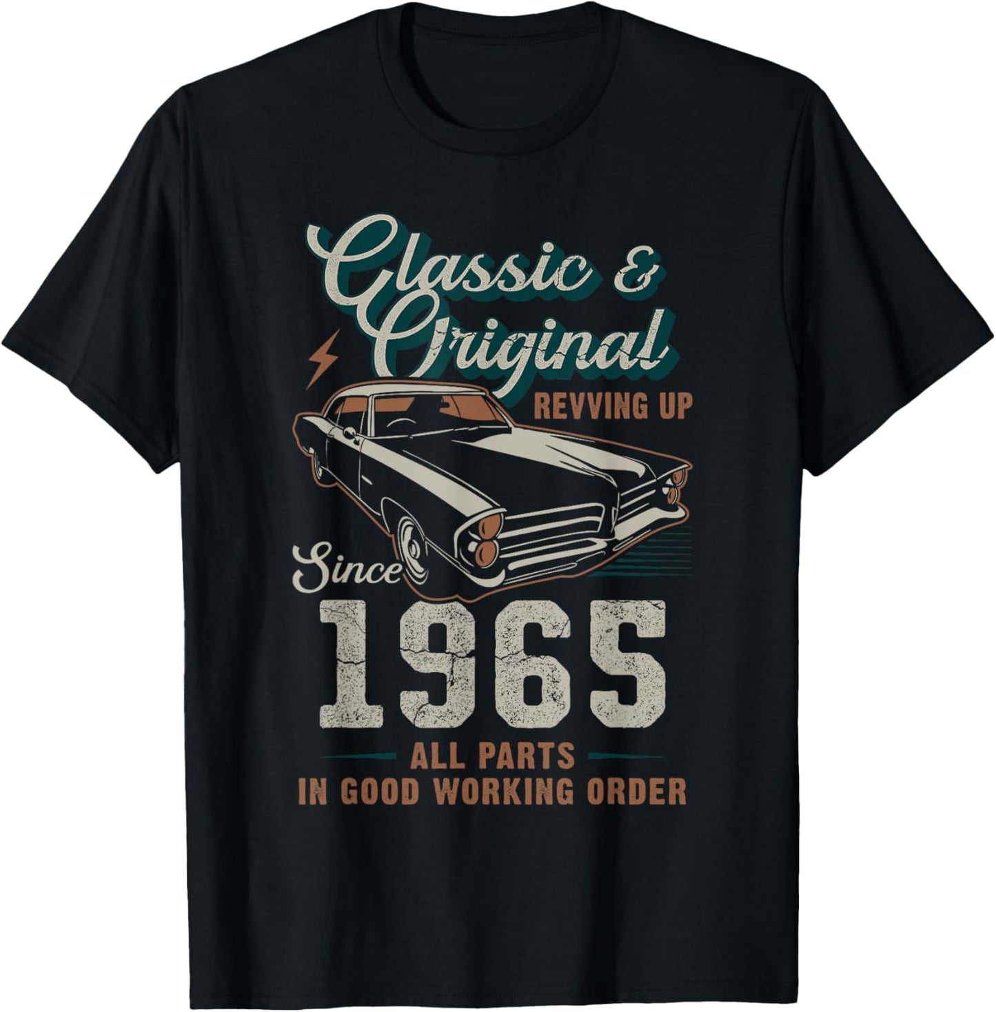 Born 1965 Vintage Classic Car 60th Birthday T-Shirt - T-Shirt | Black