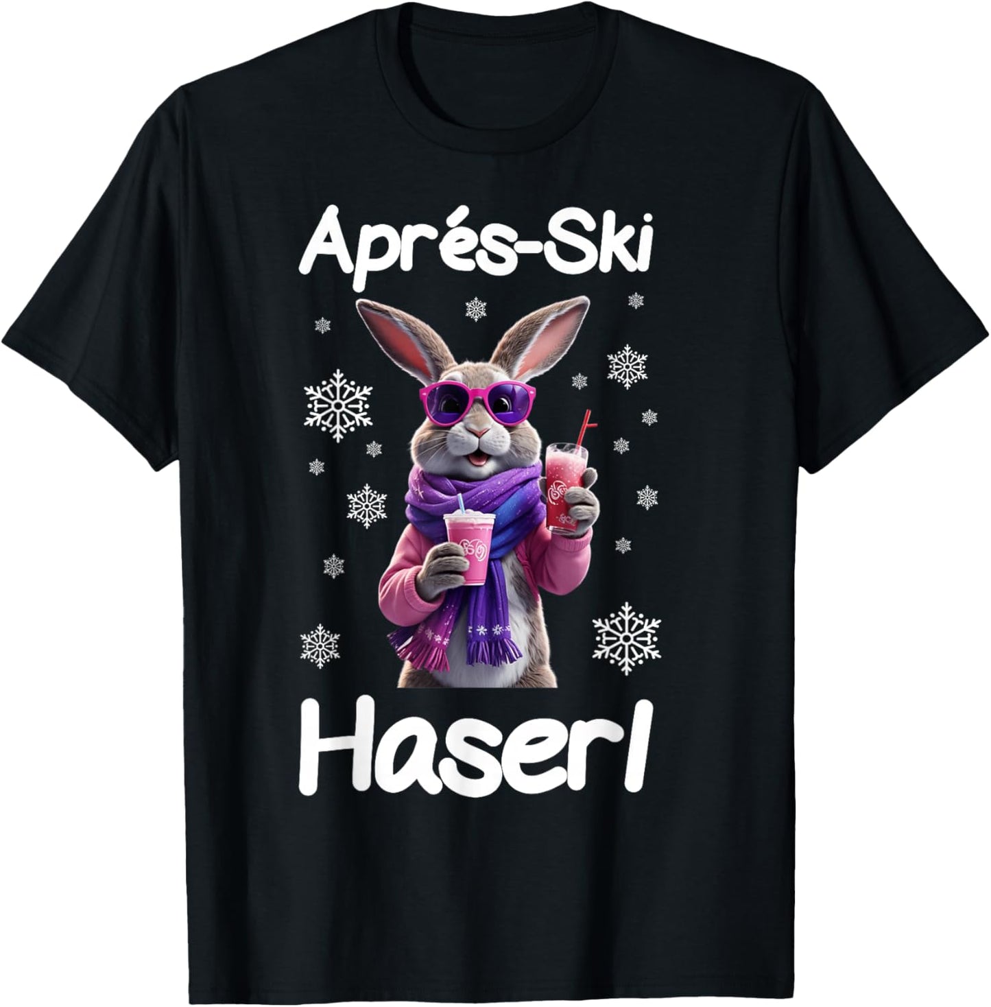 Après Ski Haserl Ski Bunny Women's Hut Party Design T-Shirt - T-Shirt | Black