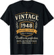 Birthday Gift 78 Years Vintage 1948 Humor 78 Years Man T-Shirt - T-Shirt | Black