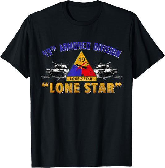 Veteran 49th Armored Division Lone Star Vintage Gifts T-Shirt - T-Shirt | Black
